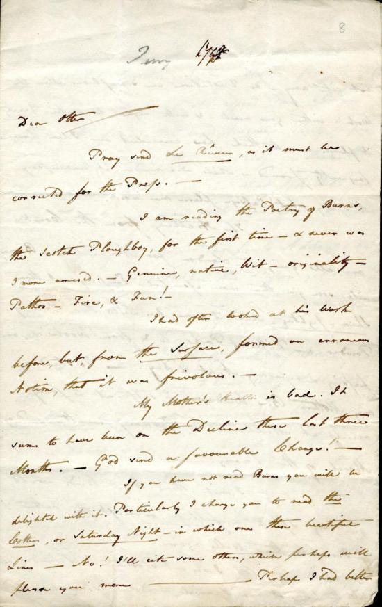 Clarke letter to Otter, 23rd January 1798, p1