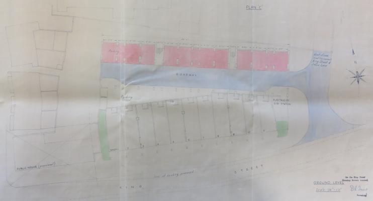 Plan from copy of building lease of premises fronting King Street