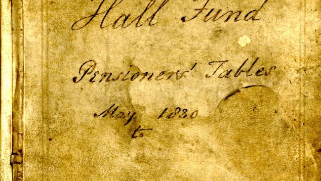 Image of Pensioners' tables Hall fund account book