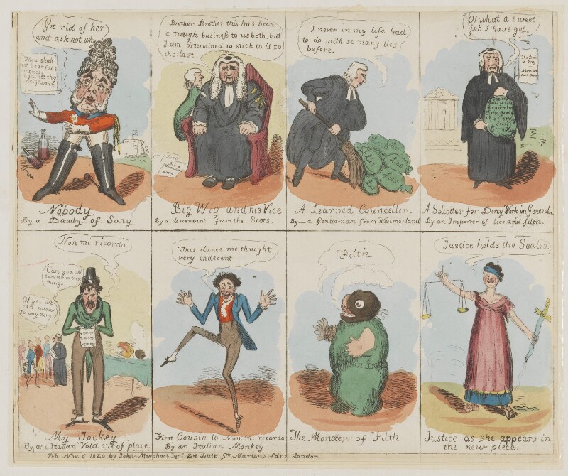 Characters in the New Piece Now Performing at the Theatre Royal Cotten Garden 1820, published by John Marshall Jr. Reproduced by kind permission of the National Portrait Gallery