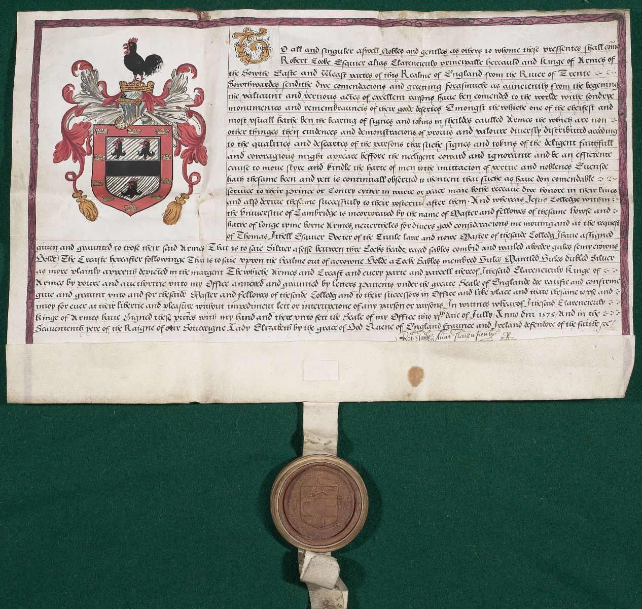 College's Grant of Arms, 1575