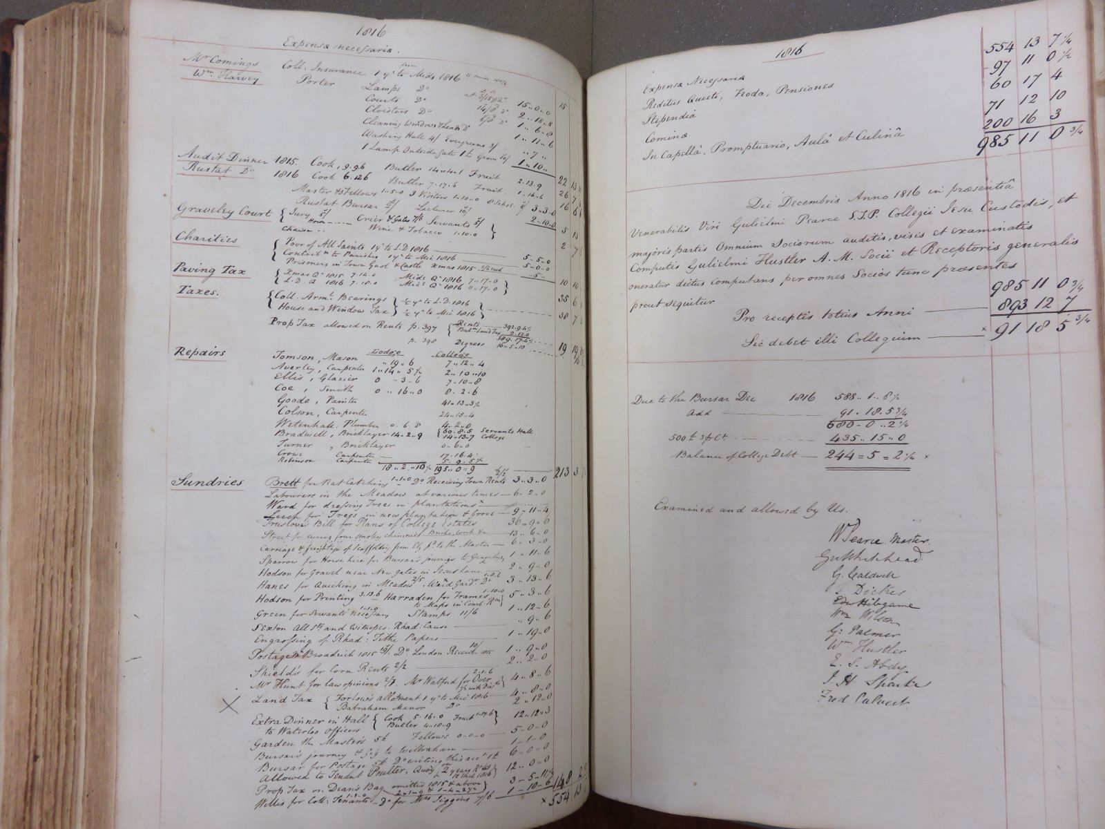 Pages from Audit Book, 1787 - 1816