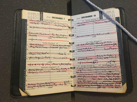 “Plans and engagements” diary for 1970, Bronowski 2/2/7