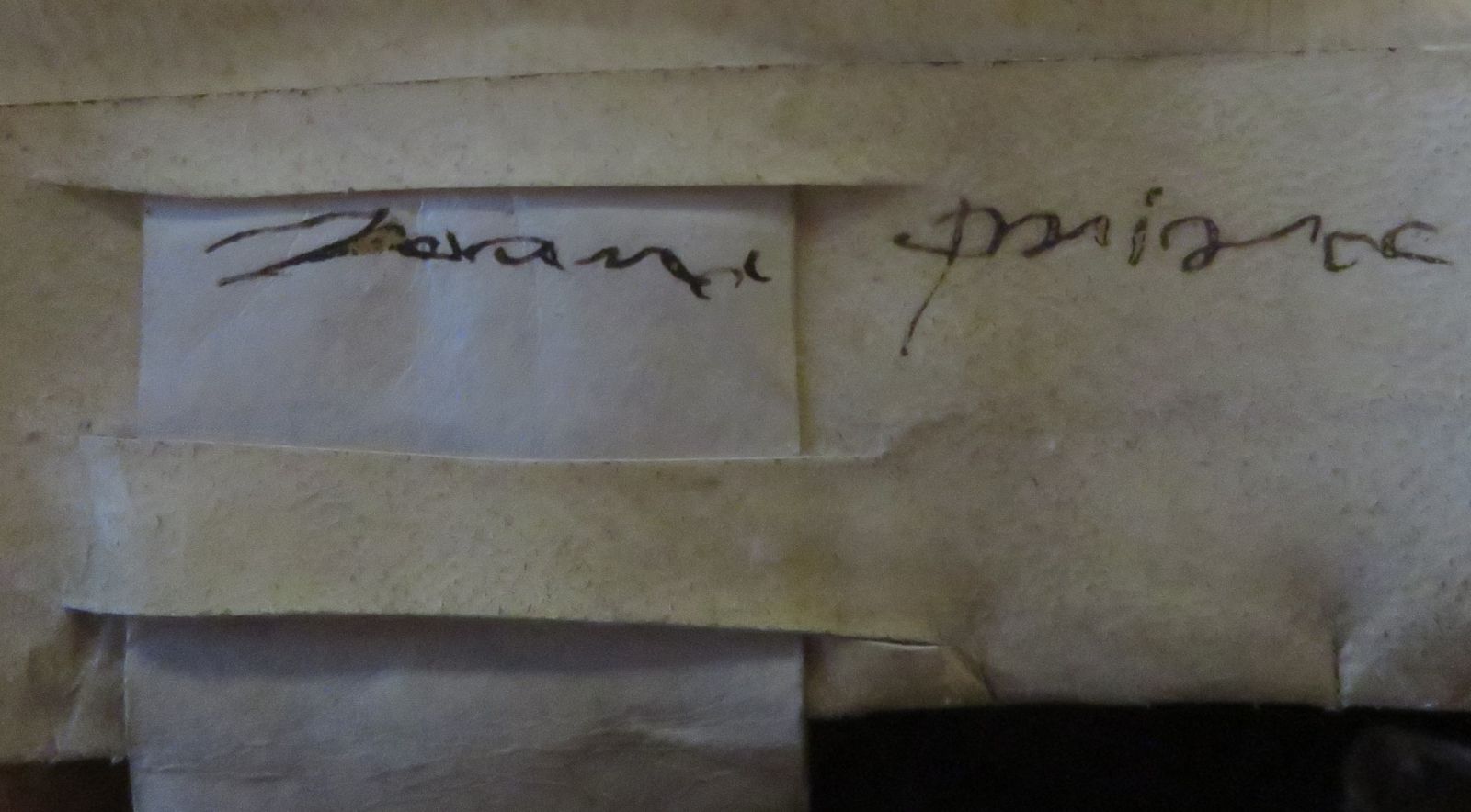 Close up of Jane Price's signature as it appears on the deed