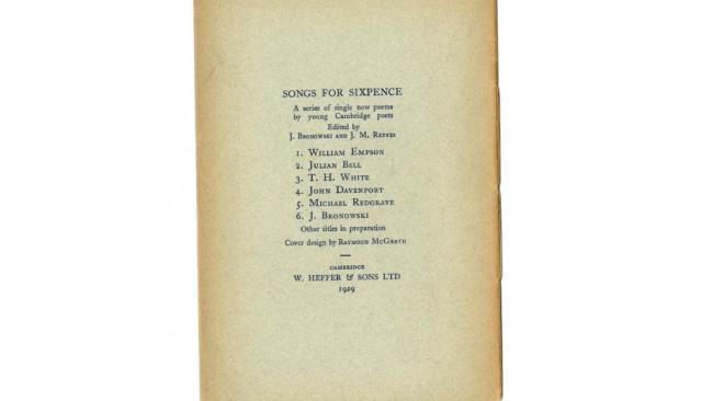 Songs for Sixpence edited by J. Bronowski and J. M. Reeves