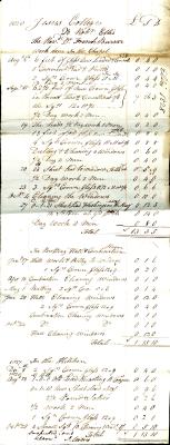 Robert Ellis' bill for glazing and plumbing
