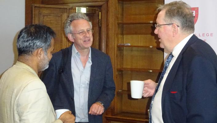 Photo of Dr Siddharth Saxena, Professor Sir Richard Friend and Professor Peter B Littlewood