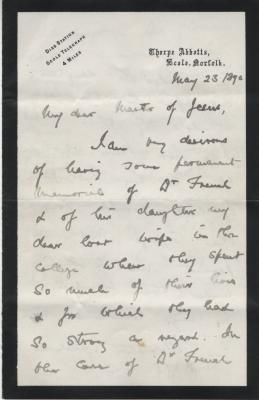 Sir Edward Kay letter p1