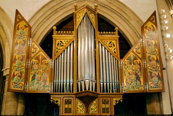 Sutton Organ pipes and artwork