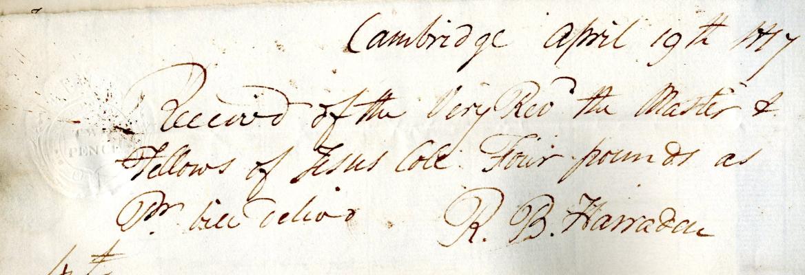R. B. Harraden's signature and acknowledgement of payment