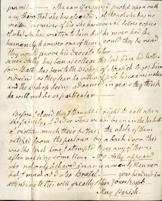 Mary Parish's letter to William French, p4