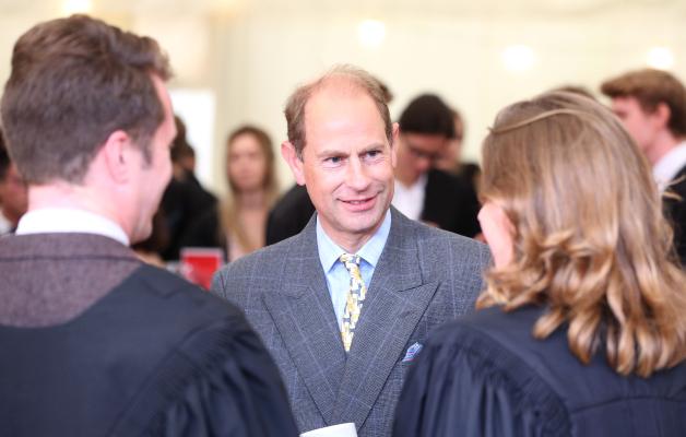HRH The Earl of Wessex meeting guests at the official opening of West Court
