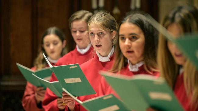 Choristers singing in the Chapel