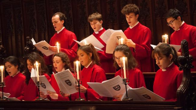 Image of Choir singing in the stalls