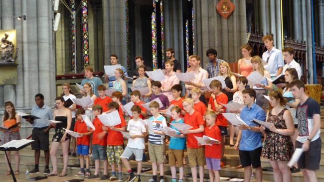Image of Choir rehearsing in Lille Cathedral