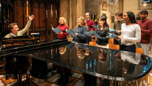 Choir around the piano