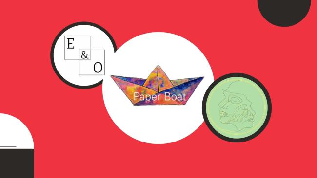 Image of Logos of E&O, Paper Boat, and Eliot's Face