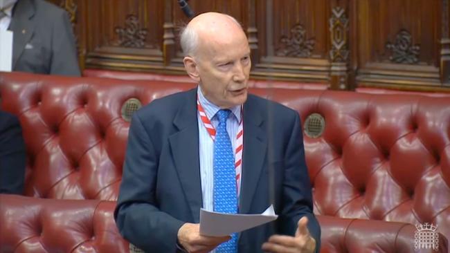 Lord Robert Mair delivering his speech in the House of Lords