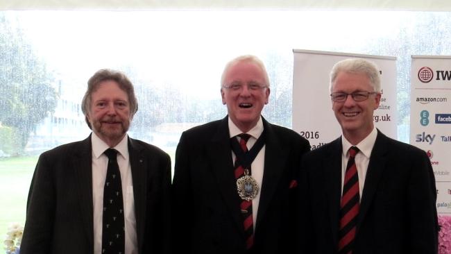 Image of  Professor Barry Rider;  Lord Mayor of the City of London, Dr Andrew Parmley and Professor Ian White, Master of Jesus College