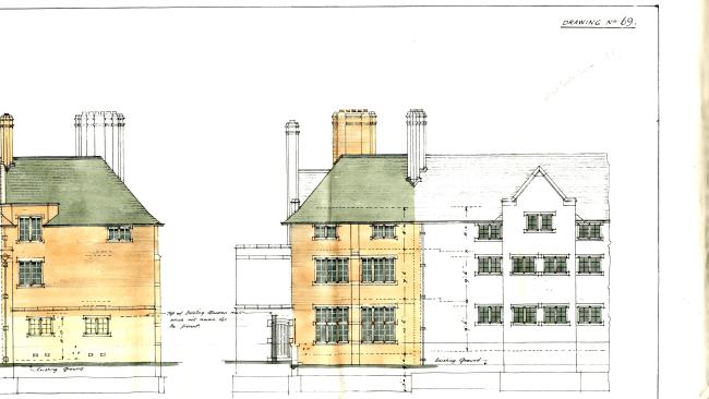 Image of Part of one of Sir Aston Webb’s designs for Wesley House
