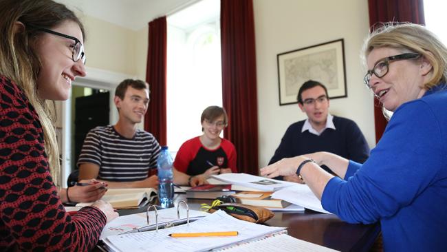 Image of An undergraduate student supervision at Jesus College