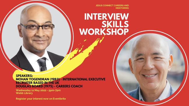 Interview skills workshop promotional poster 
