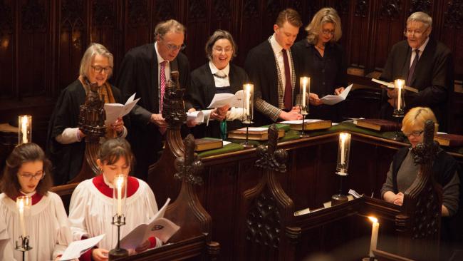 Congregation at evensong