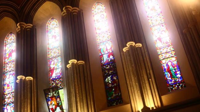 Light in the chapel lancel windows