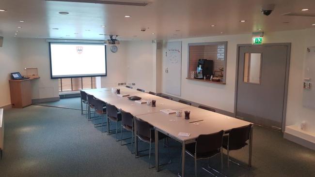 Photo of the Coleridge Room set up for a meeting