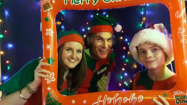 Photo of Alice, James and Oliver Elf in the Christmas grotto