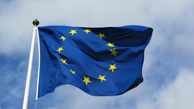Photo of the EU flag.