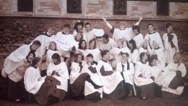 Choir black and white photo