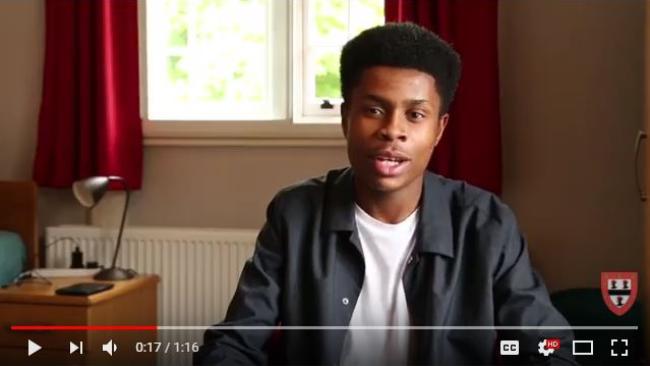 Screengrab from YouTube video showing student talking