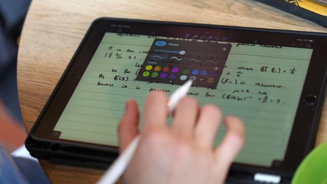 Student using an iPad